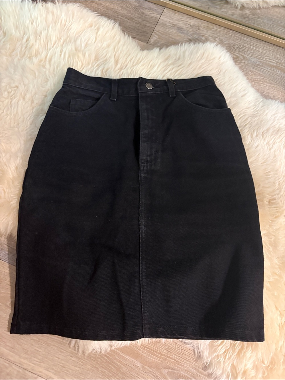 Black Vintage Lee Denim high waisted Skirt - Women's Classic